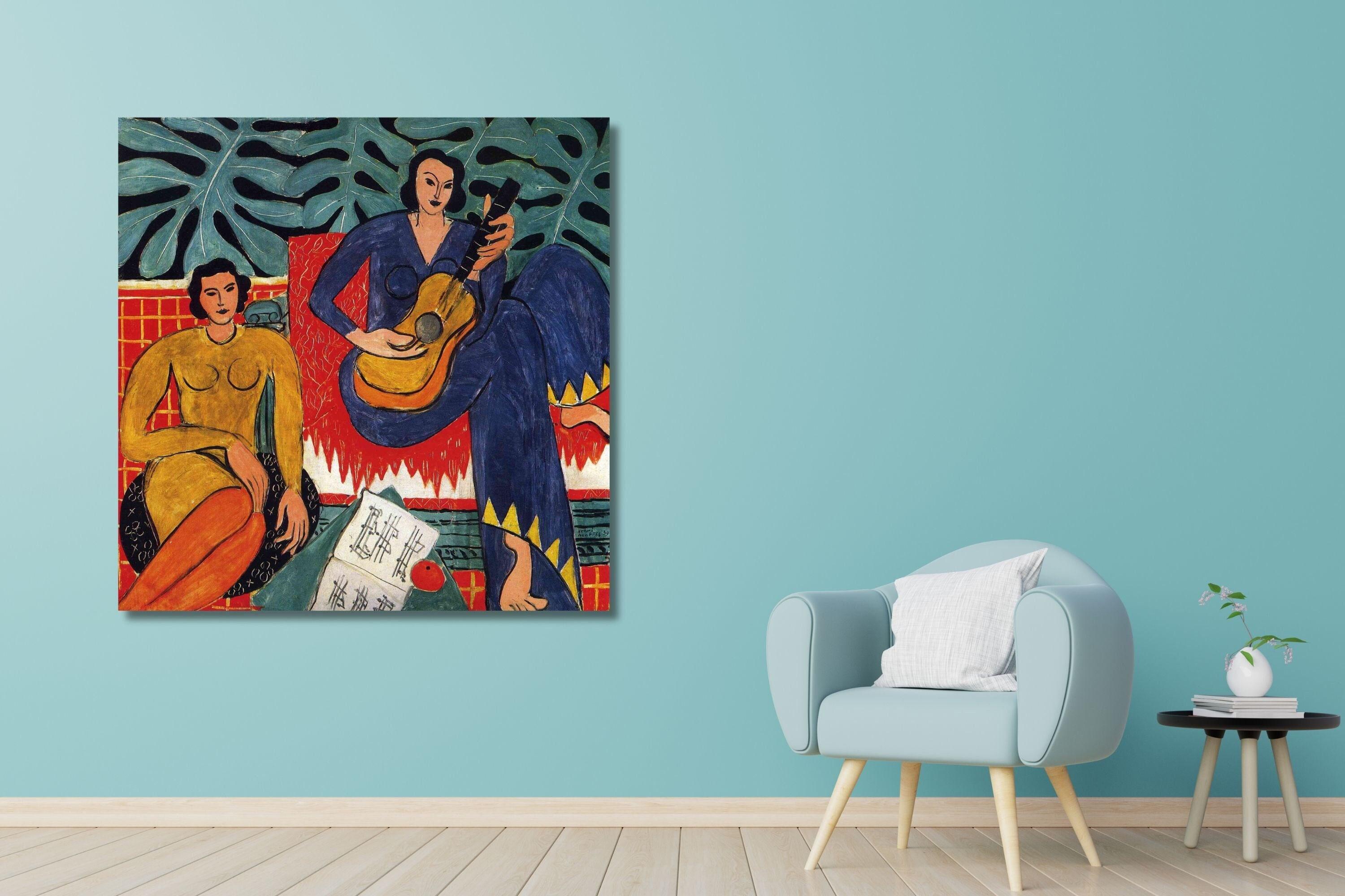 アンリ・マティスのキャンバスプリント：ギターを弾く女性、表現主義