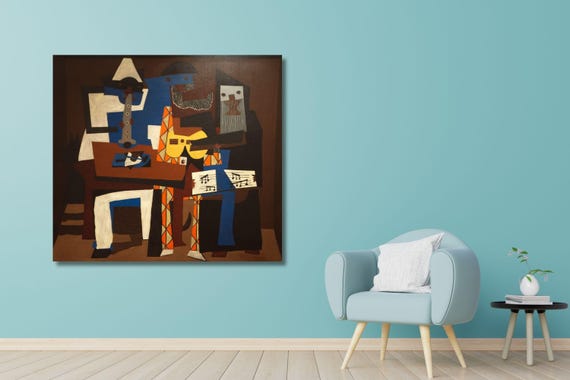 パブロ・ピカソ作「三人の音楽家」キャンバスアートプリント - Etsy 日本
