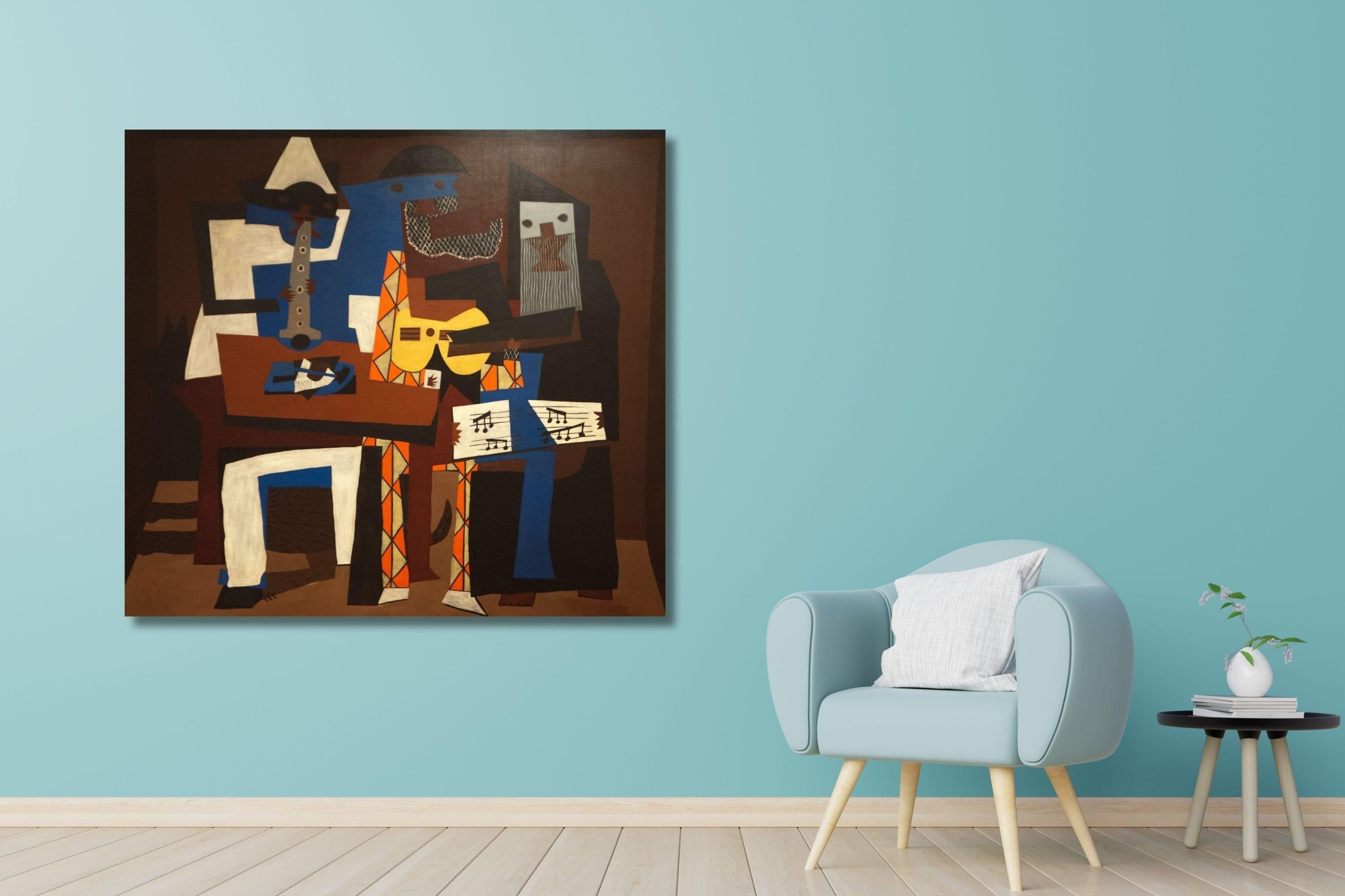 パブロ・ピカソ作「三人の音楽家」キャンバスアートプリント - Etsy 日本