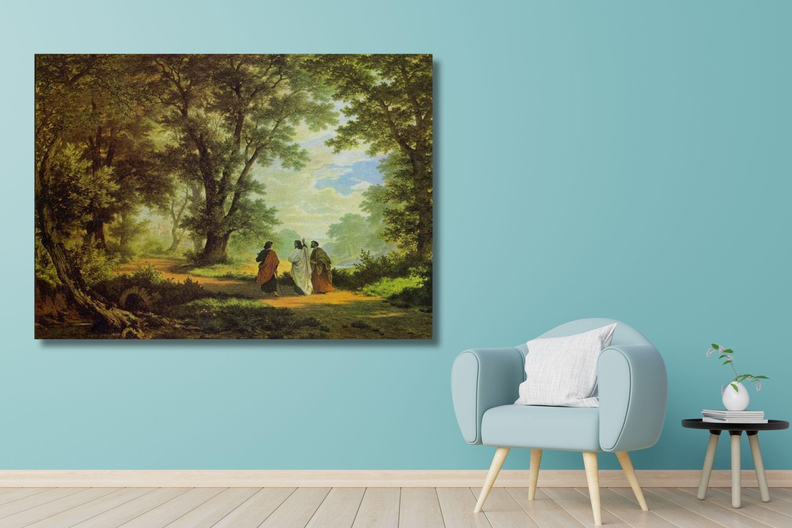 【47枚の数量限定品】ランドローバー/手刷り・リノプリント絵画 ロバート・ツンド：エマオへの道 ヴィンテージ キャンバス アート