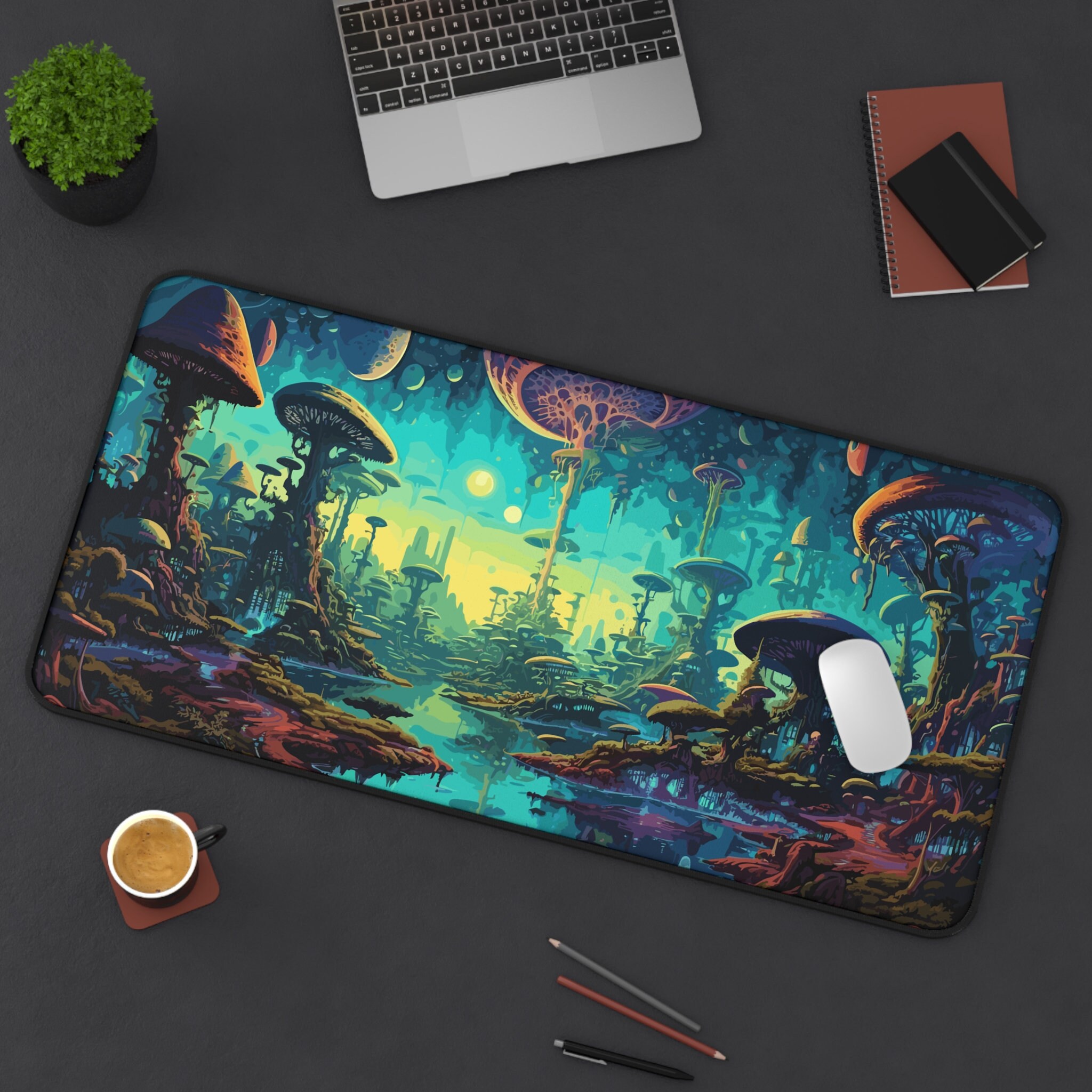 Fungal Forest Gaming Desk Mat Gaming Desk Mat Desk Mat for Etsy