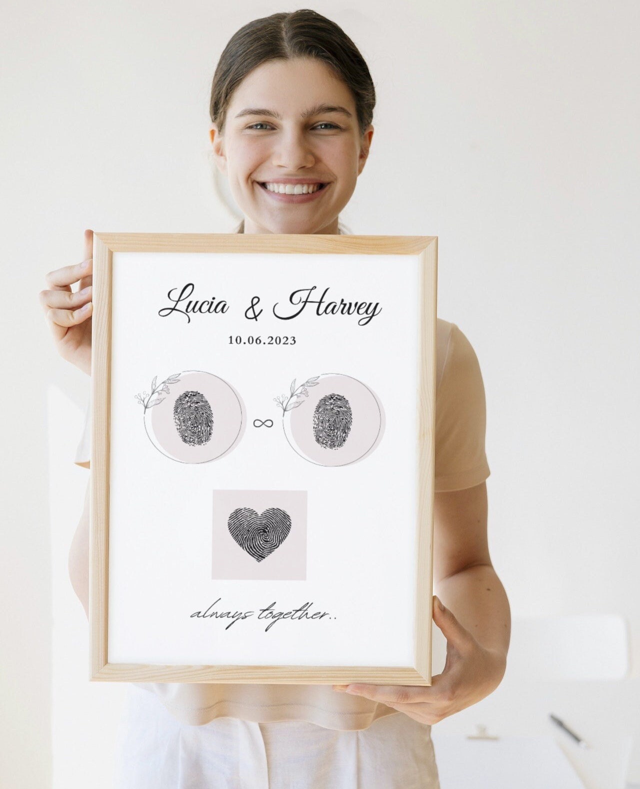 Thuumprint Sign Wedding Fingerprint Sign/ Wedding Sign / Love Fingerprints Sign ...