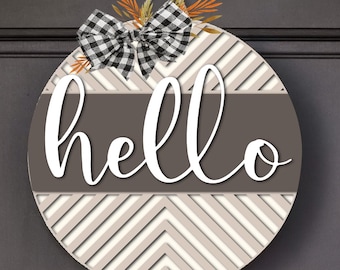 Hello Door Hanger SVG, Welcome Sign Svg , Fall Door Sign, Glowforge Files, Hello Fall Sign Svg, Autumn welcome svg, Fall Leaves Sign
