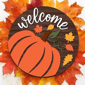 Welcome Fall Door Sign SVG, Welcome Fall Porch Decor, Farmhouse Hello Fall sign svg,Fall Leaves Svg, Hello Fall sign svg,Glowforge svg files