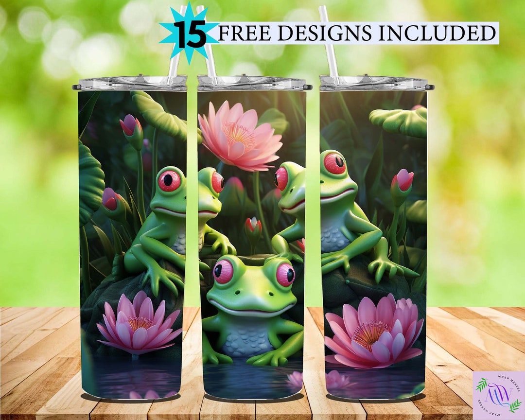 Frogs 3D Tumbler Skinny Tumbler Wrap 20 Oz Tumblers PNG 300dpi ...