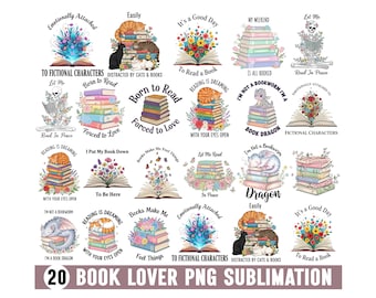 Book Quotes Clipart Bundle, Books Quotes PNG Bundle, Book lover Png, Bookish Sublimation, Book Lover Sticker, Book Reading Clipart