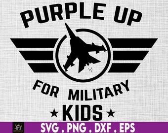 Purple Up SVG, Purple Up voor militaire kinderen SVG, Militair kind SVG, Militair kindmaandshirt