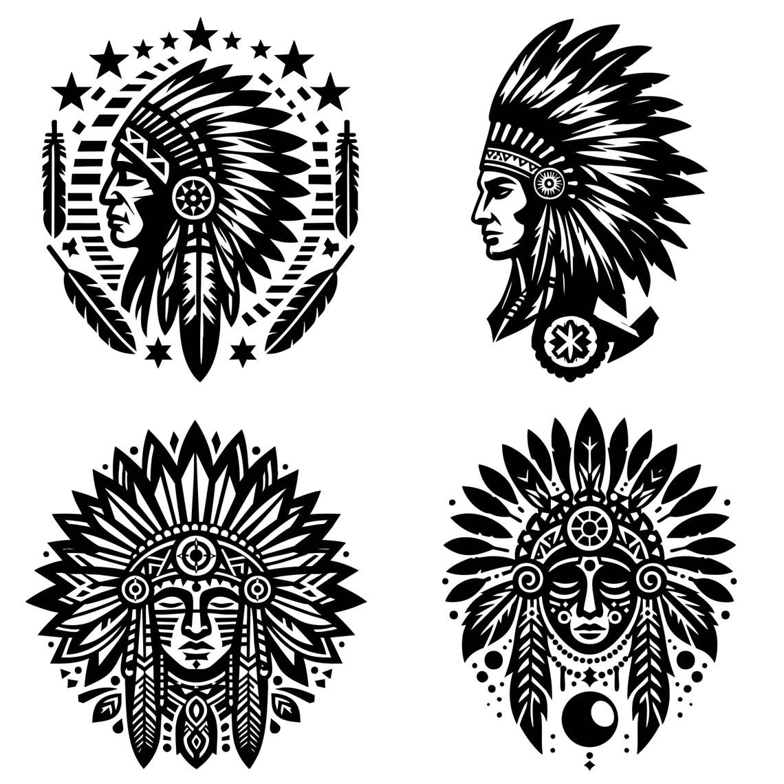 Native American Svg Bundle, Native Warrior Svg, Indian Svg, Chief Svg ...