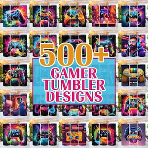 Lot d'emballages pour gobelet pour joueur, gobelet pour enfants, png pour joueur, motifs 3D pour sublimation pour joueur, sublimation de jeu vidéo, emballage pour gobelet pour jeu vidéo