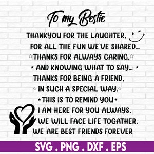 Para minha melhor amiga svg, Melhores amigos svg, Camisetas de amizade svg, Amigos para sempre svg, Viagem de garotas svg