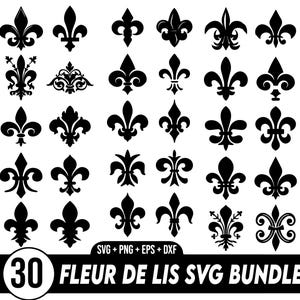 Fichier coupé Svg fleur de lys, fleur de lys Bundle Svg, Silhouette fleur de lys, fleur de lys Clipart, Svg Cricut, fichier numérique, téléchargement immédiat