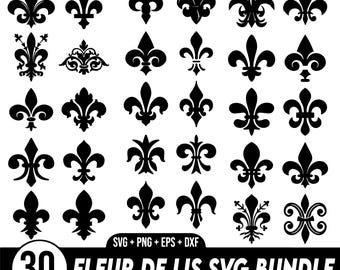 Fleur de Lis Svg Cut File, Fleur de Lis Bundle Svg, Fleur de Lis Silhouette, Fleur de Lis Clipart, Cricut Svg, Digital File,Instant download