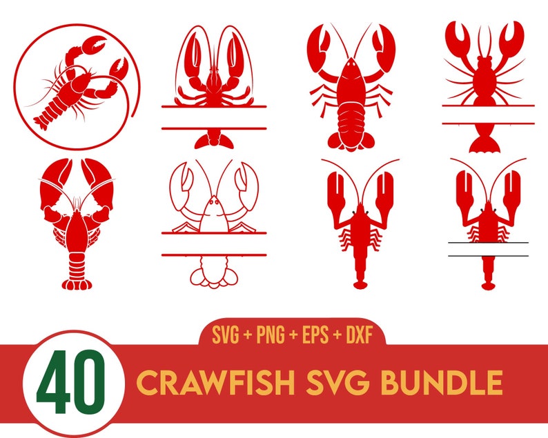 Crawfish SVG/PNG Bundle, Crawfish Boil SVG, Summer,bundle Monogram ...