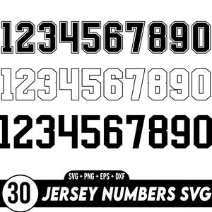 Jersey Numbers Svg Bundle, Sport Numbers SVG Bundle, Jersey Number Templates Svg, Varsity Font Svg, Numbers Svg, Numbers Png