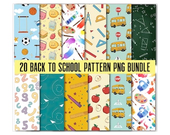Back to School Digital Papers, printable pattern, instant download file, classroom background, teacher graphics, Paper Pack, Back to School