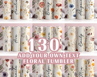 Add your own text Floral tumbler, 20oz Skinny Tumbler Sublimation Designs Tumbler PNG File Digital Download, Colorful Flowers png