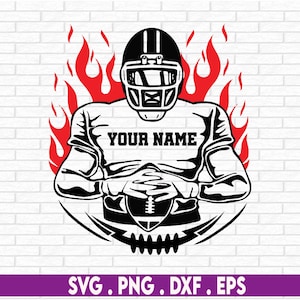 Jugador de fútbol Svg / Nombre personalizado / Nombre de fútbol Svg / Camiseta de fútbol / Temporada de fútbol / Diseños de sublimación / Png Eps Dxf Ai