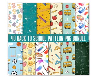 Back to School Digital Papers, printable pattern, instant download file, classroom background, teacher graphics, Paper Pack, Back to School