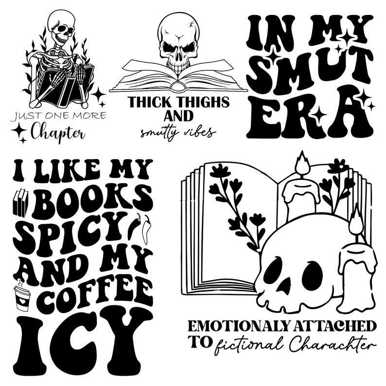 Spicy Book Lover SVG Bundle, Books Svg, Books Png, Reading Svg, Reading ...