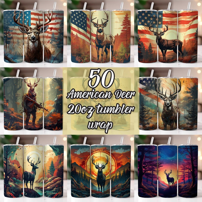 Hunting Tumbler Wrap, Deer Hunting Life 20oz Skinny Tumbler Sublimation ...