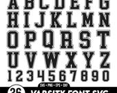 Varsity Font Svg Bundle, Layered Varsity Font Svg, Jersey Numbers Svg, Varsity Letters Svg, Sports Font, College Font, Sports, Jersey Font