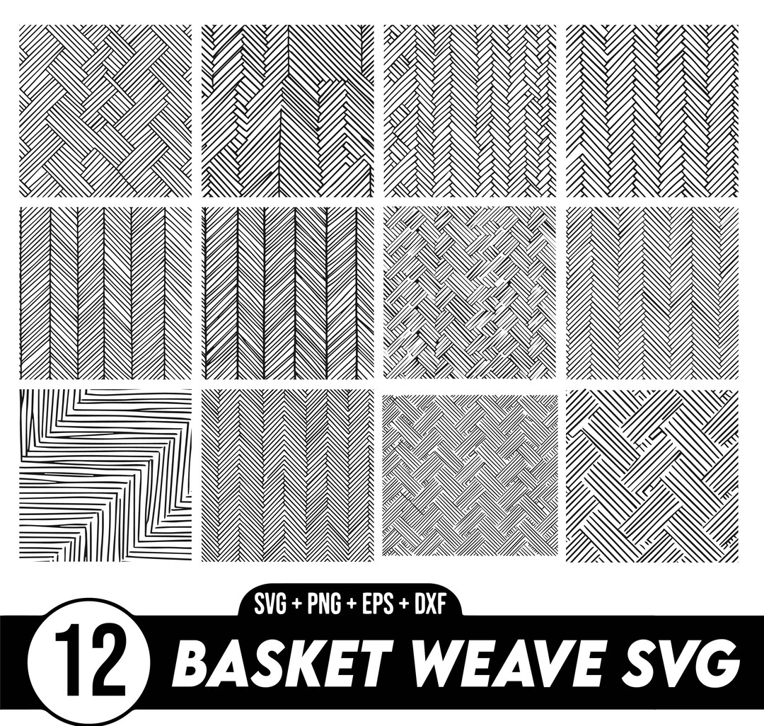 Basket Weave SVG Bundle, Geometric Basket Textur, Basket Weave Leather