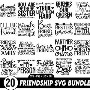 Amistad Svg, Citas de amistad Svg, Besties Svg, Paquete de amistad PNG, Paquete de citas de amistad Svg, Amigos divertidos svg