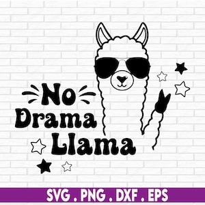 Aucun fichier de coupe SVG Lama dramatique, Lama drôle SVG, Cricut, alpaga Svg, Svg visage mignon Lama, Svg drôle maman, maman sarcastique Svg, Lama lunettes de soleil Svg