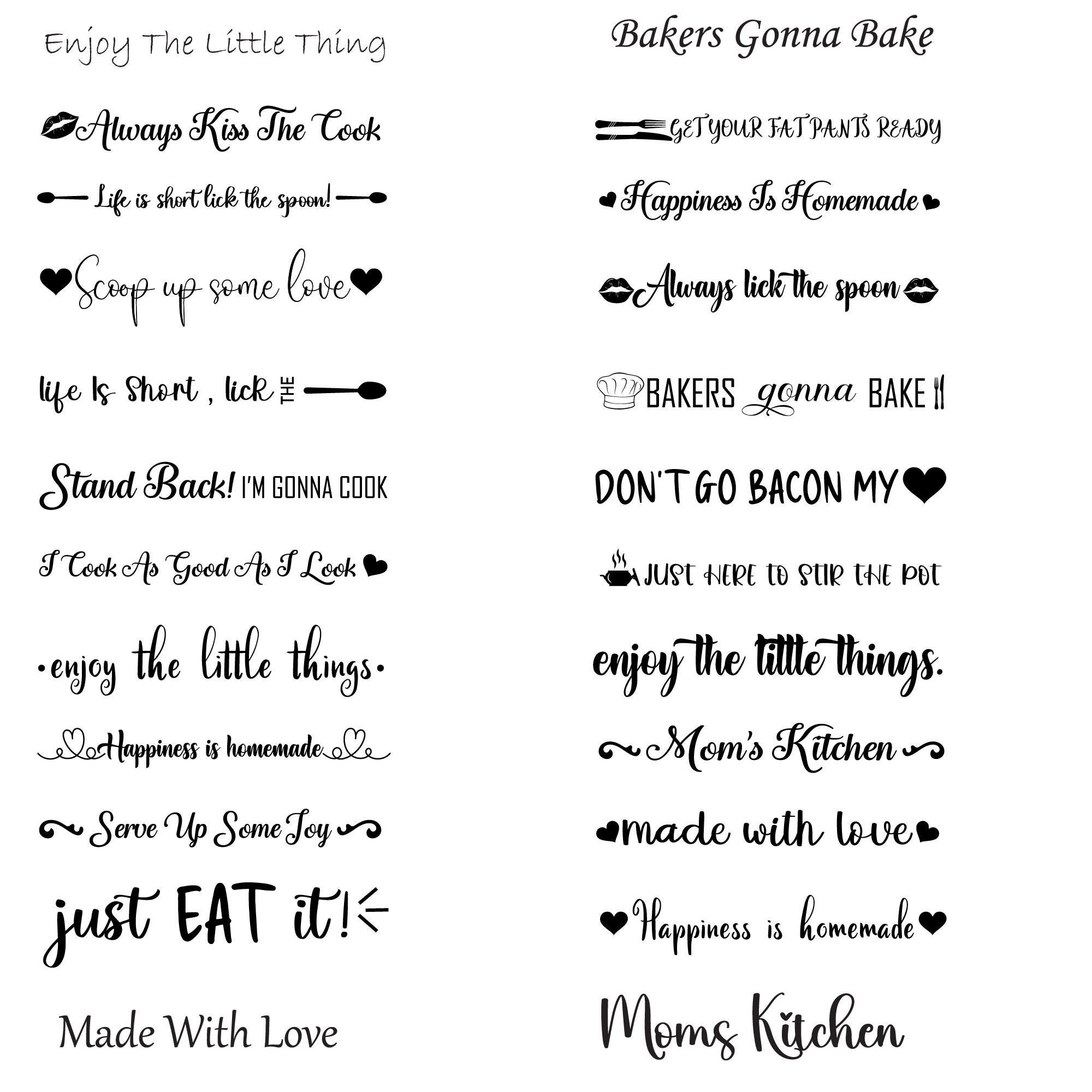 Kitchen Font Spoons Wooden Spoon Svg Bundle, Funny Kitchen Quotes Svg, Spoon Handle Sayings ...