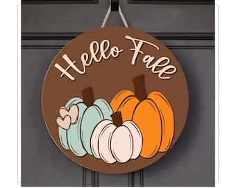 Hello Fall Sign Svg, Welcome Sign Svg , Fall Door Sign, Glowforge Files, Autumn welcome svg, Fall Leaves Sign, Hello Door Hanger SVG