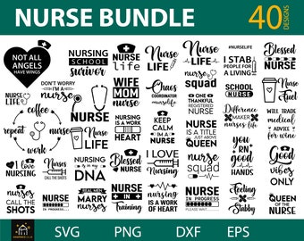 Nurse Svg Bundle, Nurse Quotes, Nurse Saying, Nurse Clipart, Nurse Life, Doctor Svg, Nurse Svg File for Cricut