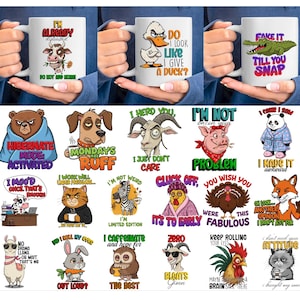 Sarcastic Coffee Mug Sublimation Png Bundle, Funny Coffee Lover Mug Print, Funny Coffee Mug Sublimation Png, Sarcastic Quotes Mug