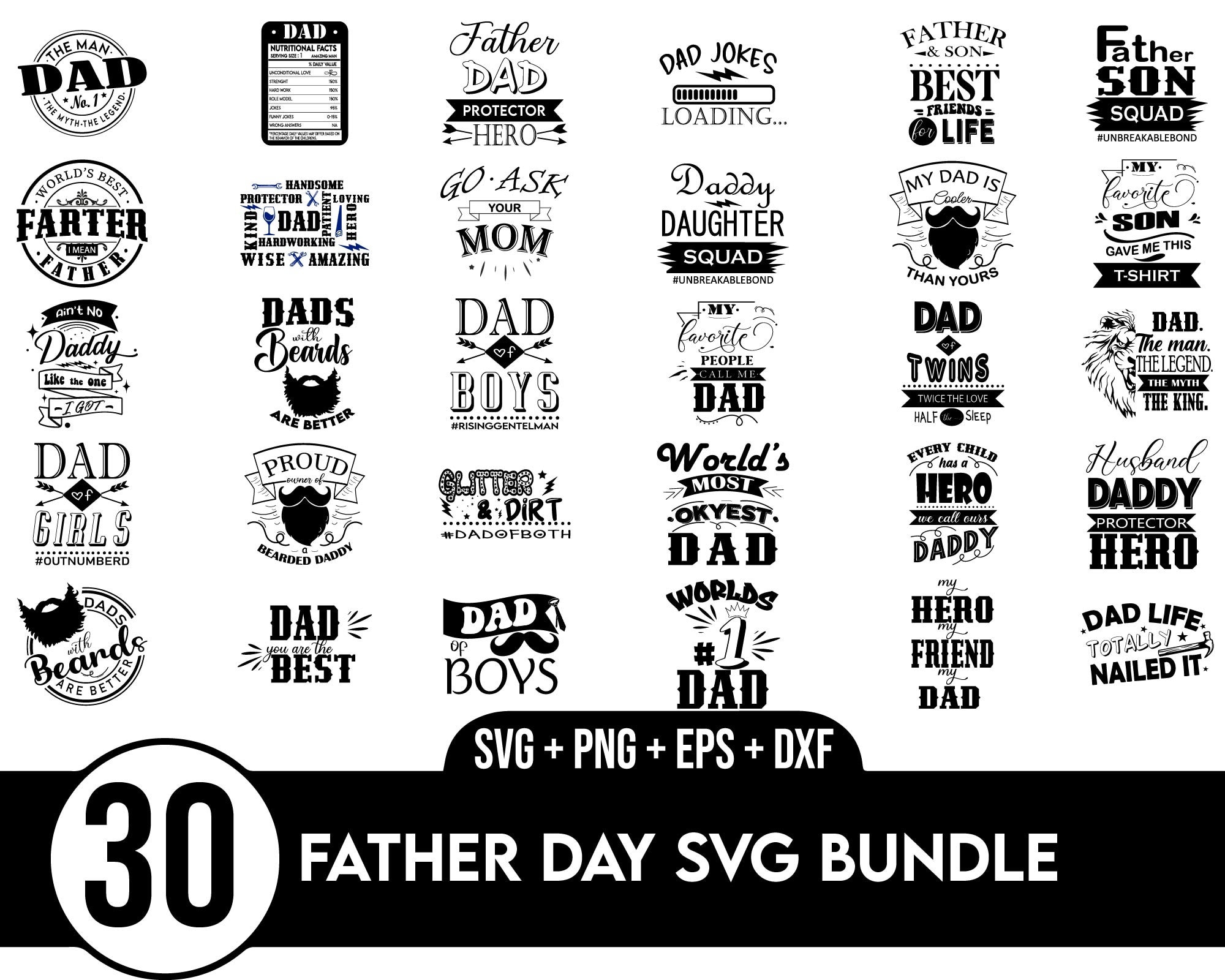 Fathers Day Svg Bundle, Best Dad Ever Svg, Grandpa Svg, Family Svg ...