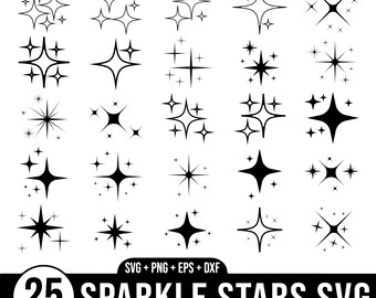 Sparkle Svg Bundle, Star Svg, Sparkle Star Svg, Star Png, Star Clipart, Star Cricut Fİle, Twinkle Stars svg, Sparkle Cut File, Sparkle Art