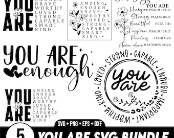 Sie sind svg Bundle, Sie sind svg, Inspirational svg, Affirmation svg, Selbstwert svg, Selbstliebe svg, du bist genug svg, Mentale Gesundheit svg