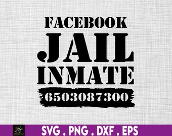 Facebook jail svg, reincidente svg, fb jail svg, Facebook svg, fact checker svg, facebook jail preso svg, divertido, cricut, vinilo, calcomanía
