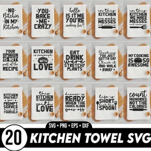 Keukenhanddoek svg bundel, pannenlap Svg, keuken ontwerpen Svg, bakken Svg, Funny Kitchen Quotes Svg, koken Svg, gesneden bestand voor Cricut