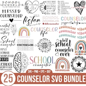 Counselor SVG Bundle, School Counselor Svg, Counselor shirt svg, Counselor Life Teacher shirt Svg, Counselor Squad Svg, Retro Counselor Svg