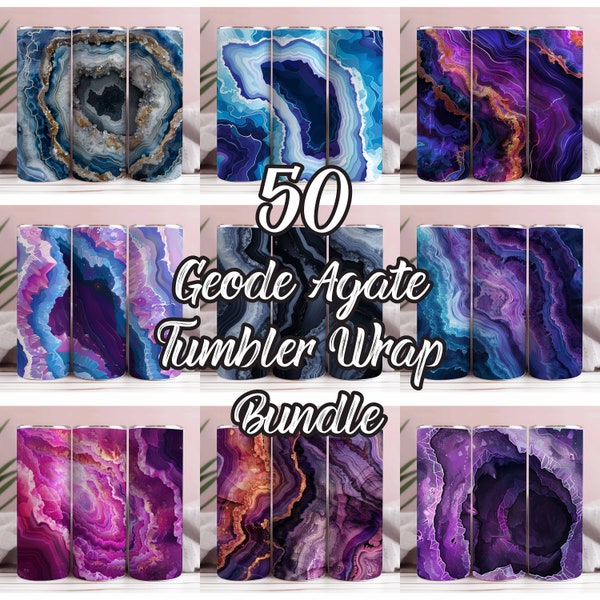 Geode Agate Tumbler Wrap Bundle, Agate stone 50 BUNDLE 20 oz, Marble Crystals Tumbler Wrap, Geode Agate Tumbler Wrap