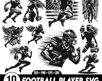 American Football Player SVG Bundle, Football Clipart Football, American Player SVG, Football Game Day svg, Funny Football, Football svg
