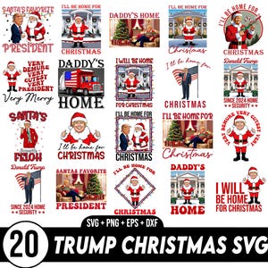 Christmas President Trump 2024 Bundle Png, Humorous Trump Christmas Png, Funny Trump Santa Png, Trump We Won Png