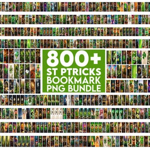 Pode incluir: Um download digital de mais de 800 marcadores temáticos do Dia de São Patrício. Os marcadores apresentam uma variedade de designs com trevos verdes, duendes e outros símbolos irlandeses.