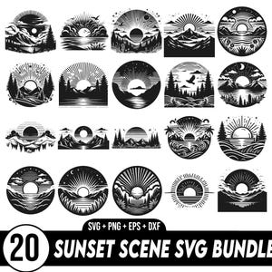 Pacote SVG de Cena do Nascer do Sol, Cena do Nascer do Sol dxf, Cena do Nascer do Sol png, Cena do Nascer do Sol vetor, Cena do Nascer do Sol clipart, Natureza svg
