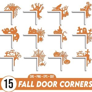 Fall Door Corner SVG Bundle, Autumn Door Corner Decor SVG, Fall trim corner laser cut, autumn door corner signs, fall svg