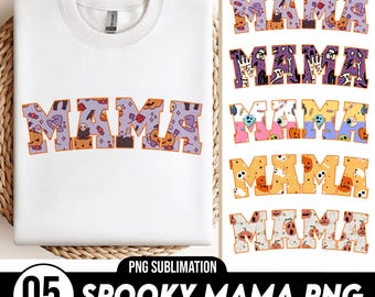 Retro Halloween Mama PNG, Retro Halloween png, Groovy Halloween sublimeringsdesigner, Hippie Halloween png, Spooky mama png, Sublimering