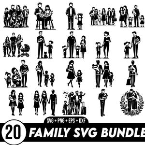 Family SVG Bundle, Family Vector, Mom dad svg, Family Clipart, Family Silhouette, Family Cut File, Family SVG, Family Clipart Bundle