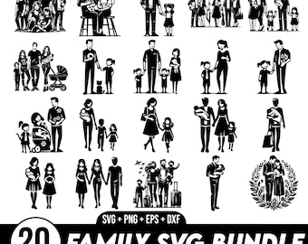 Familie SVG Bundle, Familie Vektor, Mama Papa svg, Familie Clipart, Familie Silhouette, Familie Cut File, Familie SVG, Familie Clipart Bundle