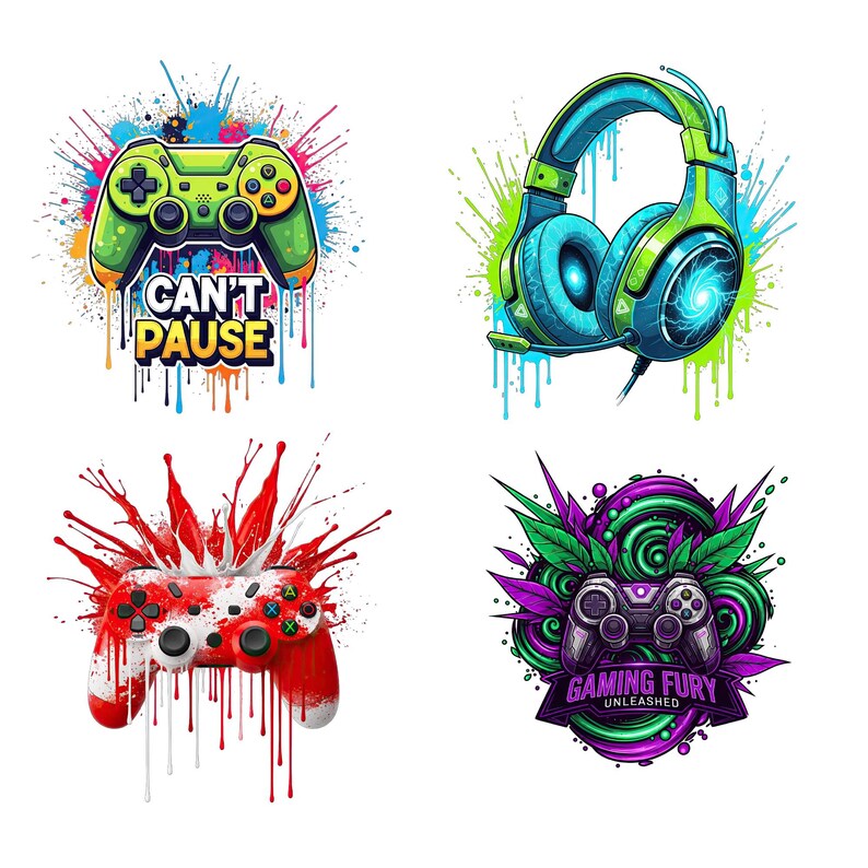 Game Controller Clipart PNG, Gaming Clipart PNG Bundle, Gamer PNG, Game ...