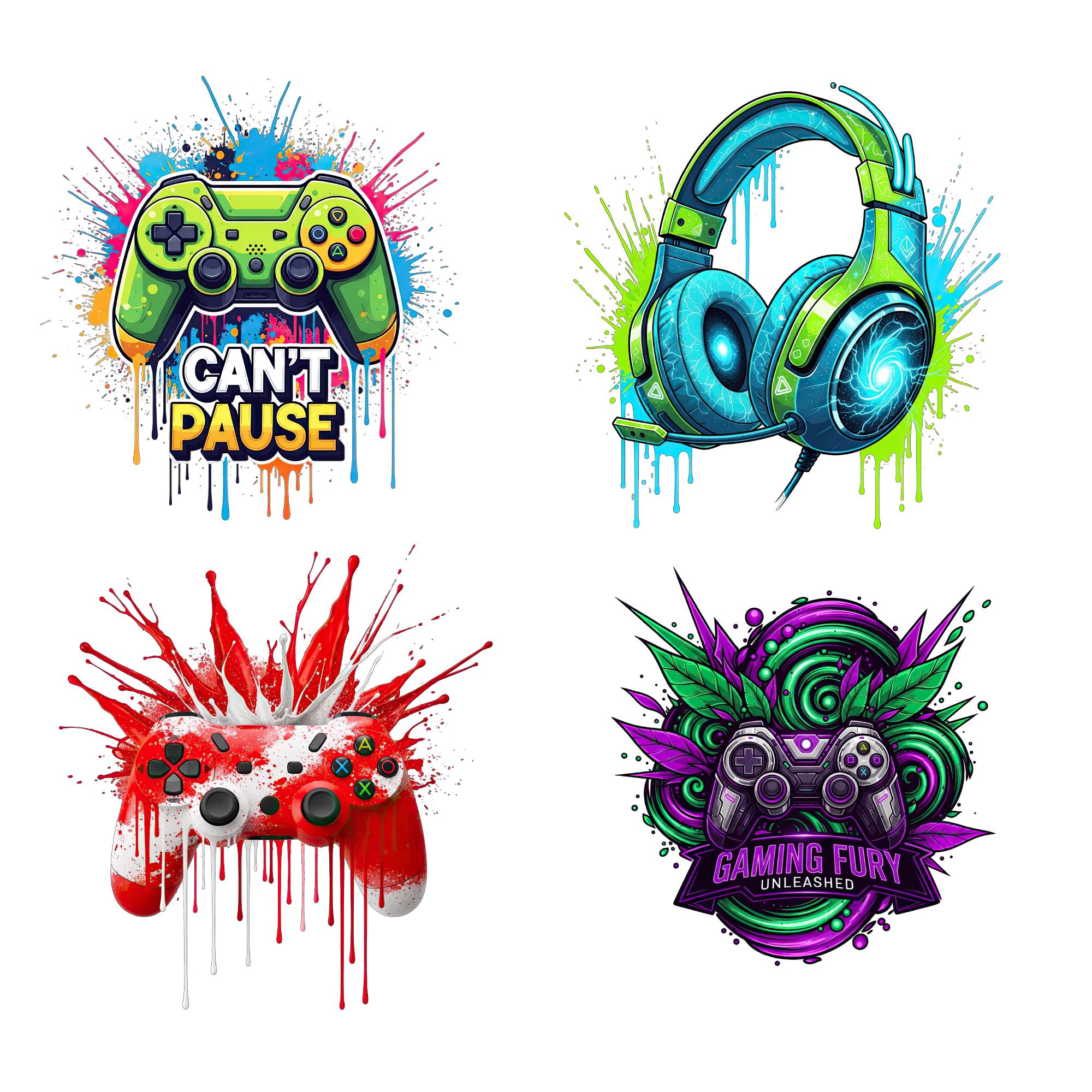Game Controller Clipart PNG, Gaming Clipart PNG Bundle, Gamer PNG, Game ...