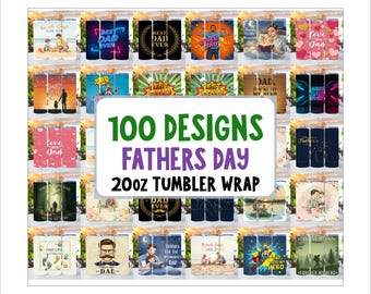 Father's Day Tumbler Wrap, Dad Tumbler Wrap Bundle PNG | 20 oz Skinny Tumbler Designs | Father’s Day Sublimation Wraps